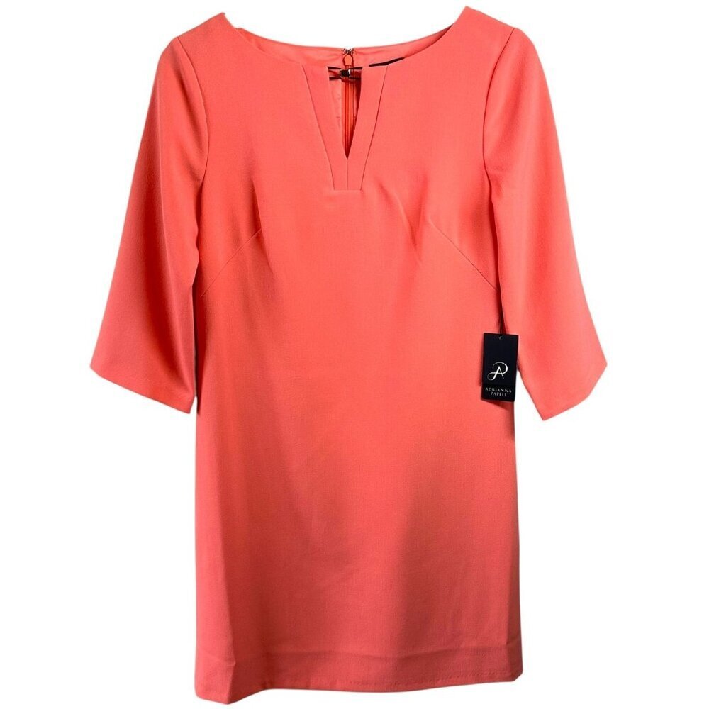 NWT Adrianna Papell Melon Crepe Sheath Dress – Women’s Size 8 - Picture 6 of 6